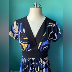Danny & Nicole Dress size 8 petite knee length, v-neck, floral